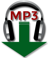 Picture of headphones and word MP3 with green download arrow.